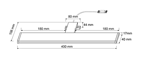 SEBSON® Lampara Espejo Baño LED 40cm, Luz Espejo Pinza + Armario, 8W, 600lm Blanca Neutra 4000K, IP44-400x108x44mm