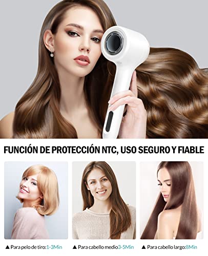 Secador de Pelo Profesional Chignon, Secador de Pelo Iónico sin Hojas que Protege el Cabello de Daños,120000 r/min de Secado Rápido, Adecuado para el Hogar&Viajes, 2 boquillas concentradoras