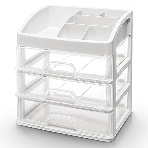 Seelux Organizador de Maquillaje, Cajas para Cosméticos de Transparentes Organizador Guardar Espacio De Escritorio Maquillaje Cajón De Almacenamiento de Tipo Caja