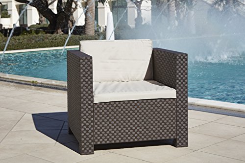 Shaf Diva Tête À Tête - Set Muebles de Jardín y Terraza, Chocolate, 80x60x73 cm