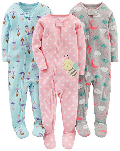 Simple Joys by Carter's Infant-and-Toddler-Pajama-Sets, Ballerina/Moon/Bee, 12 Meses