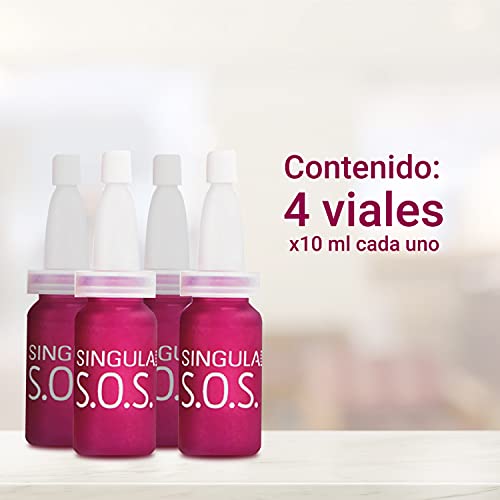 SingulaDerm - XPERT S.O.S. 4 viales x 10 ml cada uno - Efecto botox-like inmediato - Sérum facial - Tratamiento antiedad - Rellenador de arrugas