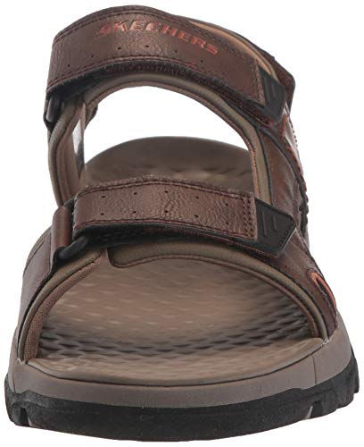 Skechers Tresmen Hirano, Sandalias de Punta Descubierta Hombre, Marrón (Brown Synthetic Brn), 41 EU