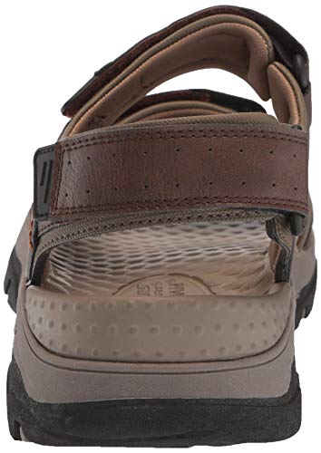 Skechers Tresmen Hirano, Sandalias de Punta Descubierta Hombre, Marrón (Brown Synthetic Brn), 41 EU