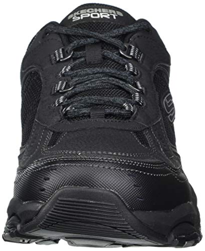 Skechers Vigor 3.0, Zapatillas Hombre, Negro (Black Leather/Black Mesh/Pu/Black Trim), 39.5 EU