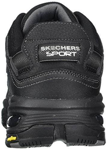 Skechers Vigor 3.0, Zapatillas Hombre, Negro (Black Leather/Black Mesh/Pu/Black Trim), 39.5 EU