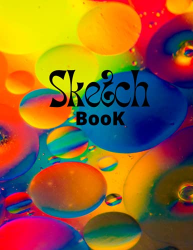 Sketchbook: Best Blank White Pages With Red Blue and Yellow Round Lights Cover For Painting, Drawing, Writing, Sketching, 8.5 x 11", Pages - 100 .. Children, Kids, Boyfriend and Girlfriend