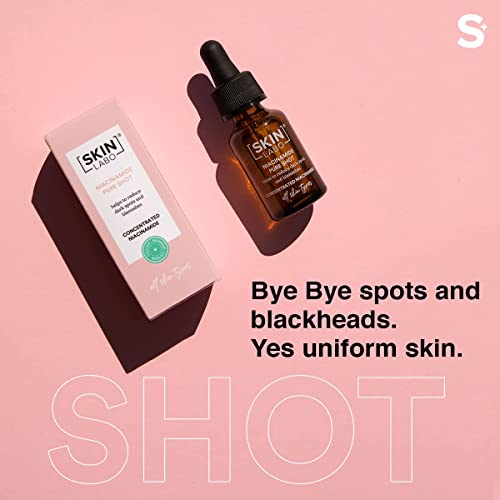 SkinLabo - Shot concentrado de niacinamida. Sérum facial antimanchas, seborregulador con acción iluminadora. Para pieles mixtas o grasas. 15 ml.