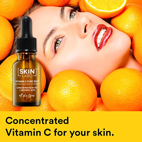 SkinLabo - Shot De Vitamina C Concentrada. Sérum facial a base de vitamina C con acción antioxidante e hidratante. Para todos los tipos de piel. 15 ml.