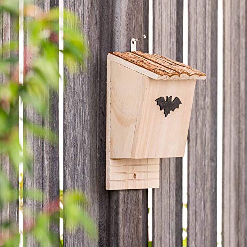 Skojig Hotel para murciélagos Hecho de Madera | Albergue Refugio Caja Nido Cueva 28,5 x 18 x 13 cm | Casa para murciélagos - Protección de Especies en tu jardín