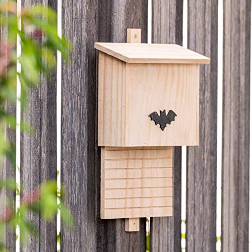 Skojig Hotel para murciélagos Hecho de Madera | Albergue Refugio Caja Nido Cueva 42 x 29 x 10 cm | Casa para murciélagos - Protección de Especies en tu jardín