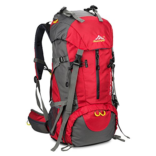 SKYSPER 50L Mochilas de Senderismo al Aire Libre Mochila de Senderismo Macutos Impermeable Ergonómica para Viajes Excursiones Acampadas Trekking