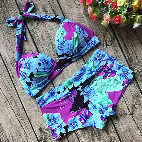 Slyar Bikinis Mujer 2019 Braga Alta Bikinis Push Up BrasileñO BañAdor De Mujer Sling Bikini Split Estampado Ropa De BañO Mujer Personalidad Pantalones Cortos