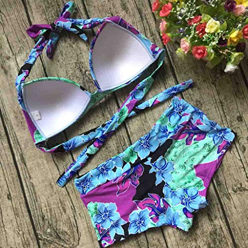 Slyar Bikinis Mujer 2019 Braga Alta Bikinis Push Up BrasileñO BañAdor De Mujer Sling Bikini Split Estampado Ropa De BañO Mujer Personalidad Pantalones Cortos