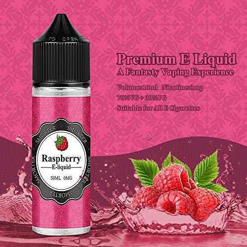 Smorter 50mlx4 Vape Liquid Premium Ecig Vape Juice E Liquid E Sabores jugosos 70/30 Eliquid para E Cig Cigarrillo electrónico Vape Pen Mod Starter Kit Sin nicotina (Arándano+Melón+Plátano+Frambuesa)