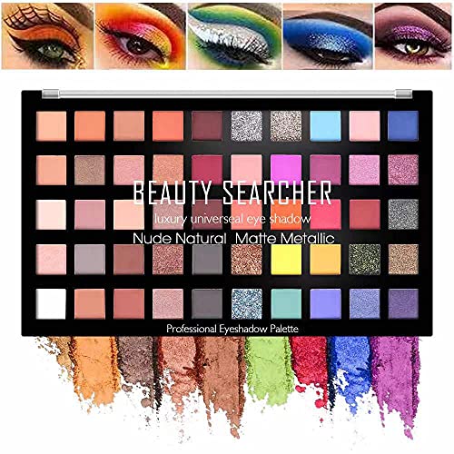 Sombras de ojos ultra colorida de 50 colores, brillo mate, colores metálicos, sombra de ojos en polvo, crema suave en polvo, perla, kit de sombras de ojos con textura de terciopelo natural # T04