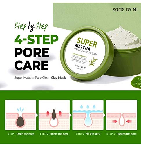 SOME BY MI Super Matcha Pore Clean Clay Mask, Mascarilla De Arcilla Purificante Con Té Matcha, 100 g, Verde, 300 Gramo