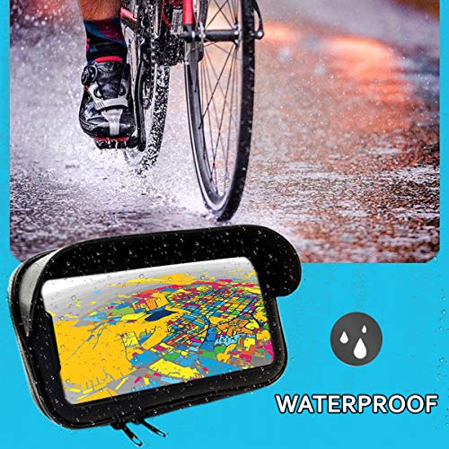 Sovica Soporte movil para Moto Funda Protectora Visera antireflejos Valida para Smartphones de hasta 7" Soporte movil Bici Enganche de Seguridad sujecion al Manillar irrompible Soporte Moto movil