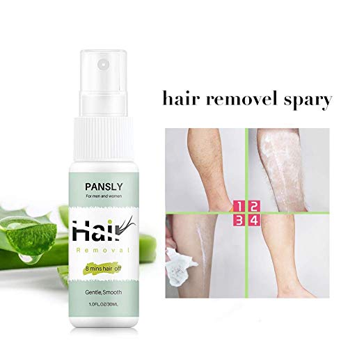 Spray de depilación de 30 ml, Spray para quitar el cabello de 8 minutos, removedor de vello corporal natural sin dolor, inhibir suavemente el crecimiento del vello del brazo, piernas, axilas, axilas