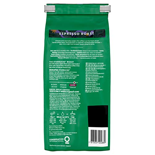 STARBUCKS Espresso Roast Café De Grano Entero De Tostado Intenso (4 Bolsa de 450g)