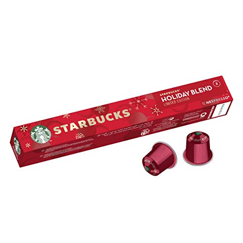 STARBUCKS Holiday Blend de Nespresso Cápsulas de Café de Tueste Medio 8 x Tubo de 10 Unidades