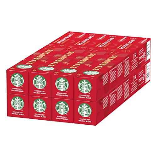 STARBUCKS Holiday Blend de Nespresso Cápsulas de Café de Tueste Medio 8 x Tubo de 10 Unidades