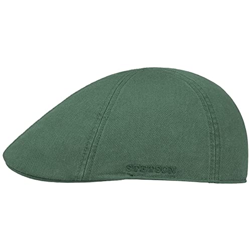 Stetson Gorra Texas Cotton con protección UV 40+ - Gorra Plana de algodón - Gorra Unicolor Primavera/Verano Verde M (56-57 cm)