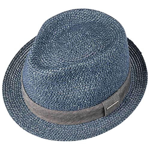 Stetson Sombrero Reidton Toyo Trilby Mujer/Hombre - de Verano Hombre Paja Primavera/Verano - L (58-59 cm) Azul