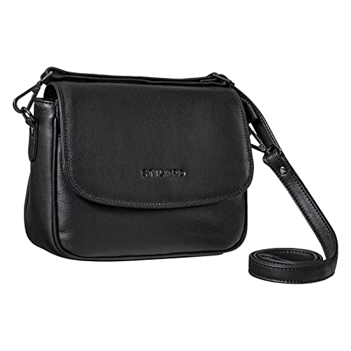 STILORD 'Aisha' Bolso de Mano Vintage para Mujer Pequeño Bolso Bandolera Crossbody Bag para Salir Noche Fiesta Bolso de Hombro de Auténtico Cuero, Color:Negro