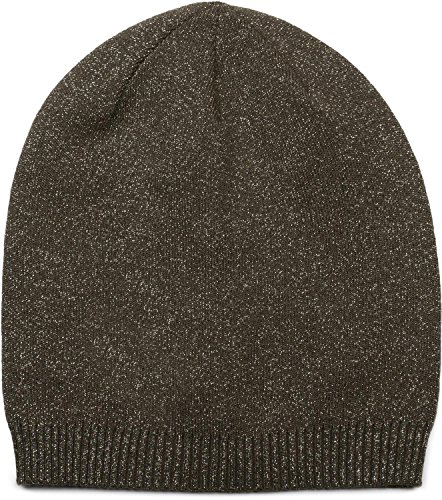 styleBREAKER Gorro Beanie de Punto Fino con Hilos centelleantes, Slouch, Beanie Largo, señora 04024142, Color:Verde Oliva