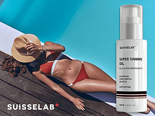 Suisse Lab Aceite súper bronceador | acelerador bronceado y activador de melanina con aceite de almendras, vitamina A y betacaroteno | 100% natural | 100 ml