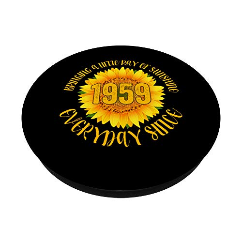 Sunflower 1959 61 años de edad para mujer regalos de 61 cumpleaños PopSockets PopGrip Intercambiable