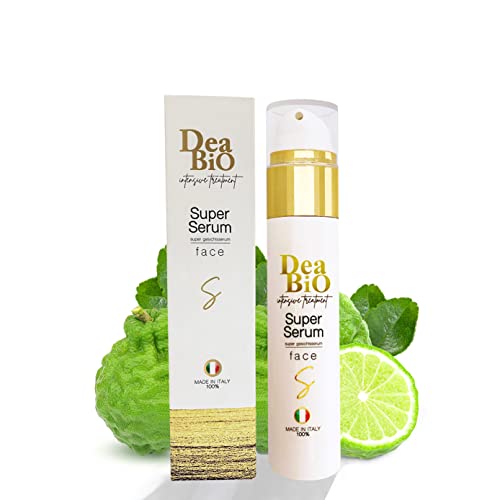 Super Serum Facial 50 ml - con Vitamina C y Ácido Hialurónico, Aloe Vera Puro, Vitamina E, Bergamota. Excepcional tratamiento antiedad , ideal para Gua Sha.