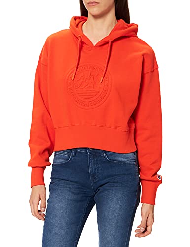 Superdry W2011066a Sudadera con Capucha, Bold Orange, Small para Mujer