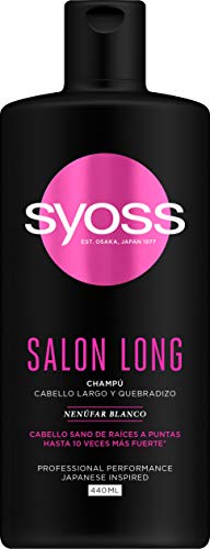 Syoss - Champú para pelo largo y quebradizo - Salon Long - 6uds de 440Ml (2.640ml) – Cabello sano de raíces a puntas - Cabello como recién salido de la peluquería