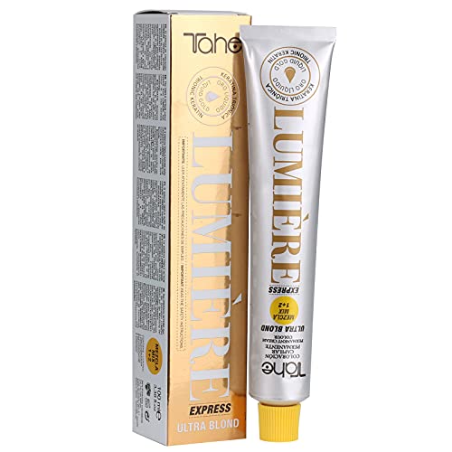 Tahe Lumière Express Tinte Permanente Ultra Blonde Superaclarante, 100 ml (100.02 Rubio Platino Natural Perla)