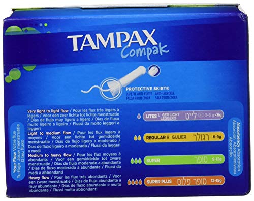 Tampax Compak – Sellos con aplicador de plástico x 22 – Super