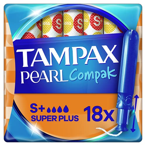 Tampax Tampones Compak Pearl, normales, 18 piezas Super Plus