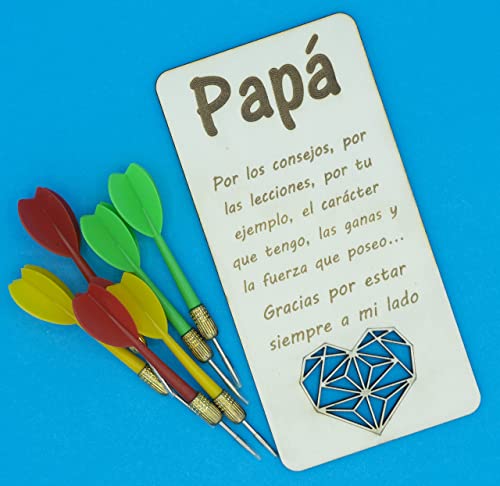 Tarjeta de felicitación para Papá realizada en madera. Cualquier ocasión es buena, Cumpleaños, Día del Padre o simplemente porque esa persona tan especial se merece un detalle. Tarjeta de cumpleaños