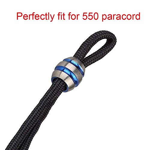 TataEDC Perlas de titanio paracaídas para navajas con cremallera 550 Paracord EDC Lanyard perlas colgantes