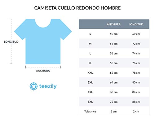 TEEZILY - Camiseta - para Hombre BLU_Marina X-Large