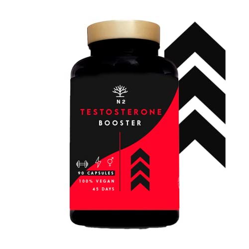 Testosterona Natural Aumenta Testosterona-Fenogreco Ginseng Maca Taurina Zinc Rendimiento Muscular Vigorizante y Potenciador del Deseo. 90 Cápsulas Vegetales Certificado VEGANO-CE-N2 Natural Nutrition