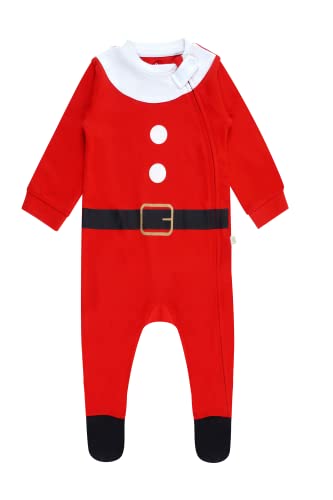 THE NATURE'S HUG Baby Romper (0-12 meses), certificado GOTS, 100% algodón orgánico, juego de 2, It's Christmas, 9 mes