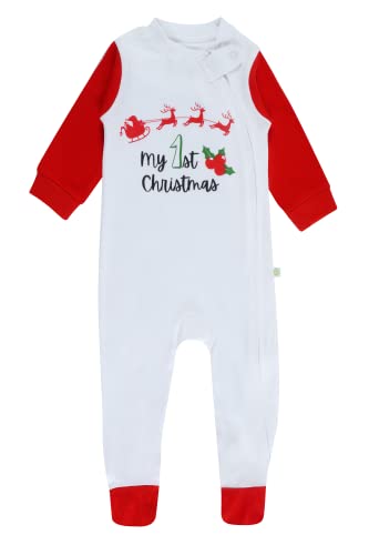 THE NATURE'S HUG Baby Romper (0-12 meses), certificado GOTS, 100% algodón orgánico, juego de 2, It's Christmas, 9 mes