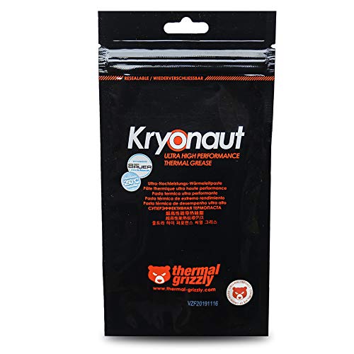 Thermal Grizzly - Kryonaut la pasta térmica de mayor calidad - Para enfriar todos los procesadores, tarjetas gráficas y disipadores de calor en ordenadores y consolas (11,1 Gramm / 3 ml)