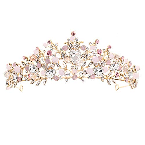 Tiara Corona de Cristal con Diadema de mujer Diamantes de imitación para Corona Nupcial Proms de Boda Desfiles Princesas Fiesta de Navidad de cumpleaños Regalo para niñas de 2 a 16 años