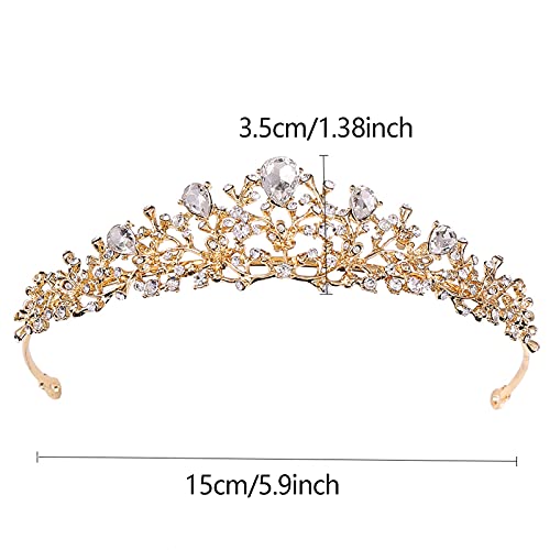 Tiara Nupcial Con Pedrería Tiara Corona Diamante De Imitación Cristales Retro Princesa Corona Boda Novia De Diadema Tiara De Perlas Vintage Para Diadema Para Novia, Velo De Boda, Joyería Decorativa