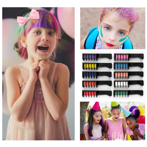 Tiza de Pelo, 10 colores temporales, para el pelo, para la decoración de fiestas de niños, decoración de vacaciones, cosplay