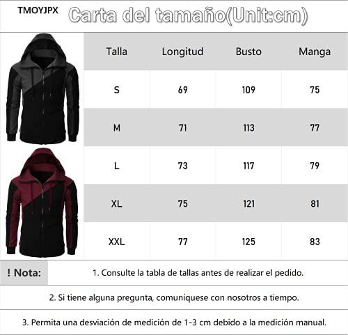 TMOYJPX Sudaderas Hombres con Capucha y Cremallera Baratas Deporte, Jersey Hombre Invierno Rebajas Sudadera Capucha Otoño, Abrigo Hoodie Suéter (Vino Rojo, XXL)