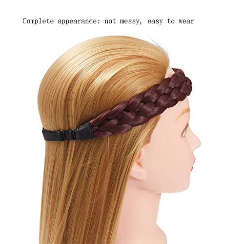 TOECWEGR Cinta de pelo trenzada, 5 hebras, cinta para el pelo, clásica, gruesa, elástica, elástica, gruesa, para mujer, accesorios de belleza (multicolor62724)